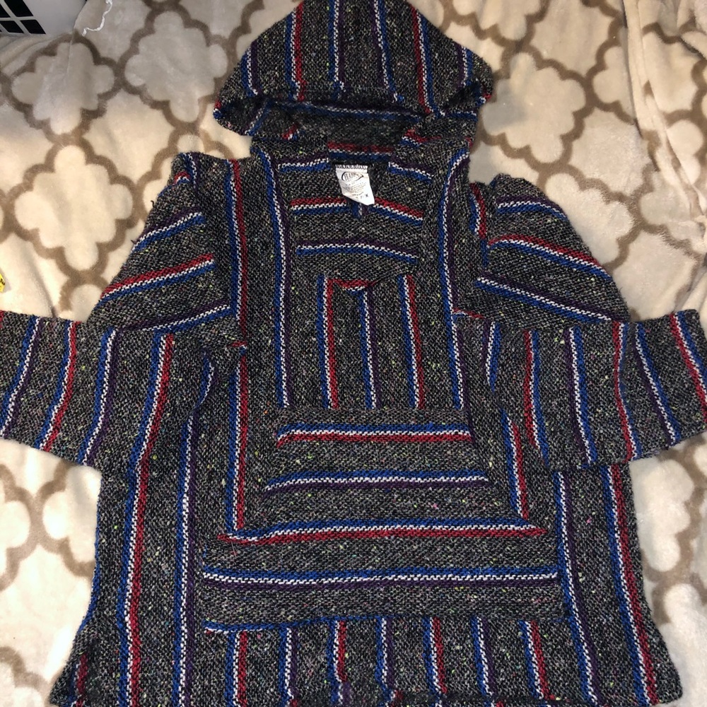 Grey Patterned Baja Hoodie